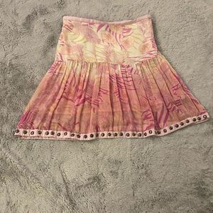 Armani Jeans 100% silk studded hem mini skirt, size 4